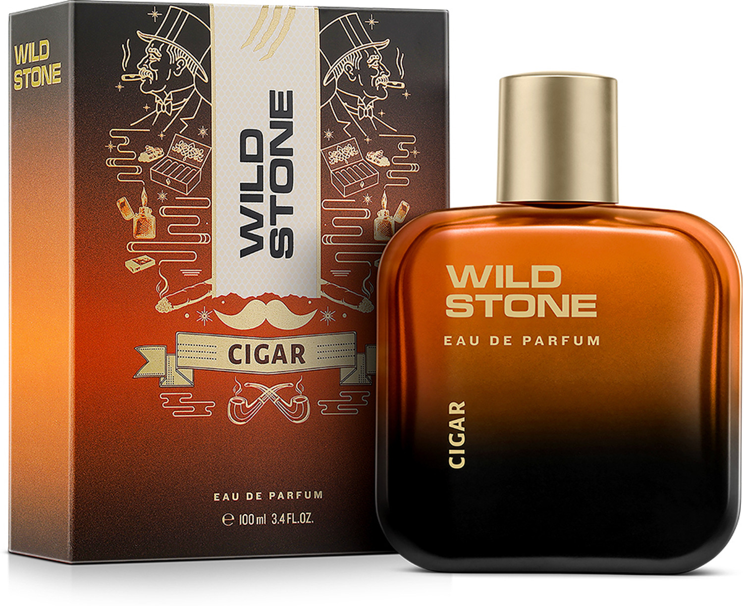 Wild Stone Cigar Long Lasting Premium Perfume for Men |Gift for Him| Smoky & Spicy Eau de Parfum - 100 ml (For Men) - Image 1