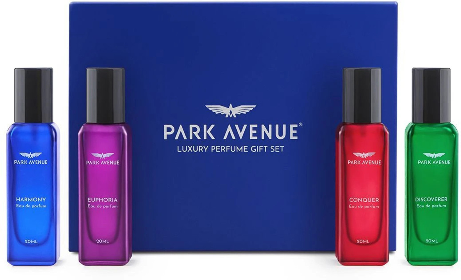 PARK AVENUE Luxury Perfume Gift Set - Harmony, Euphoria, Conquer & Discoverer (4x20ml) Eau de Parfum - 80 ml (For Men) - Image 1