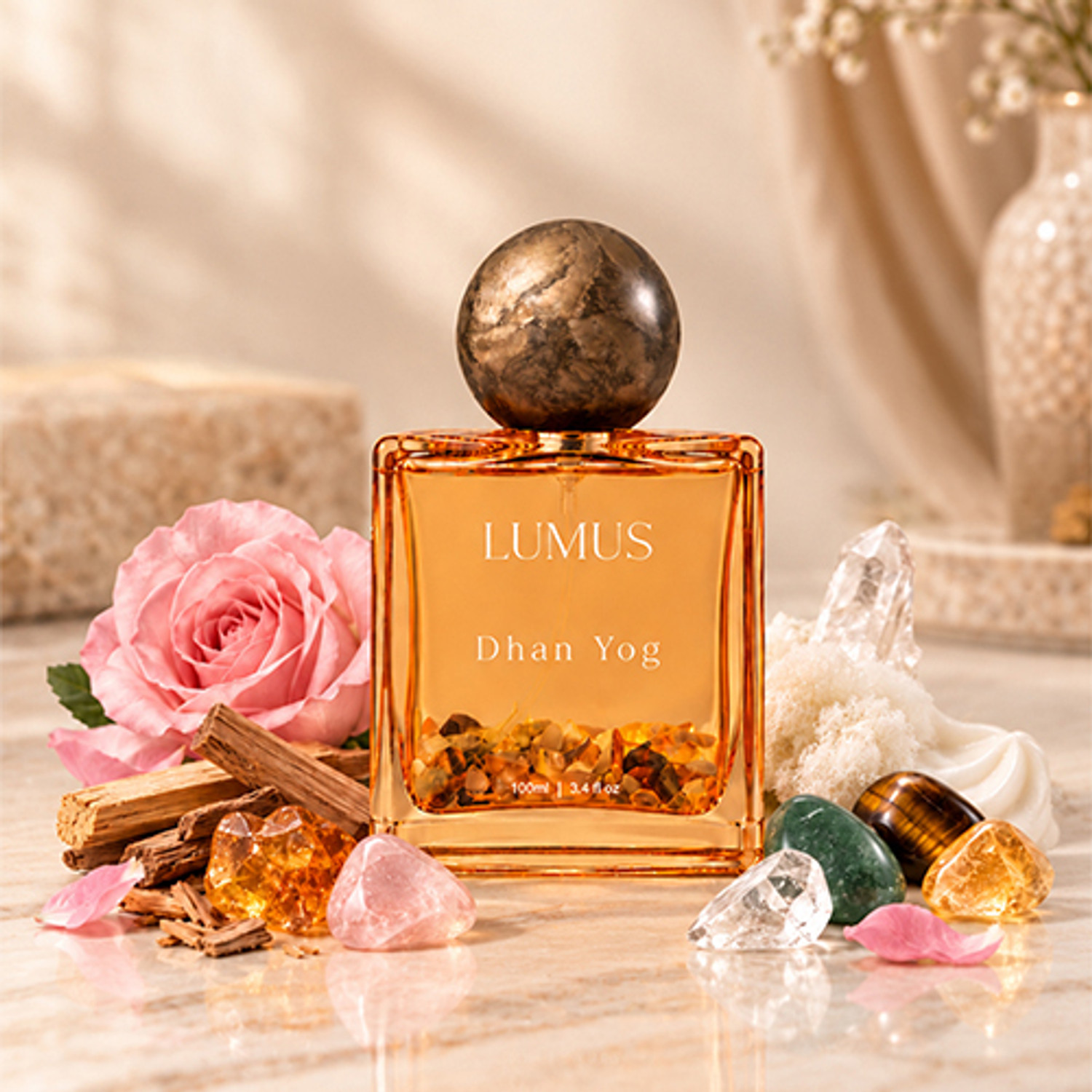 Lumus Dhan Yog Crystal Perfume for Men & Women | Eau de Parfum - 100 ml (For Men & Women) - Image 1