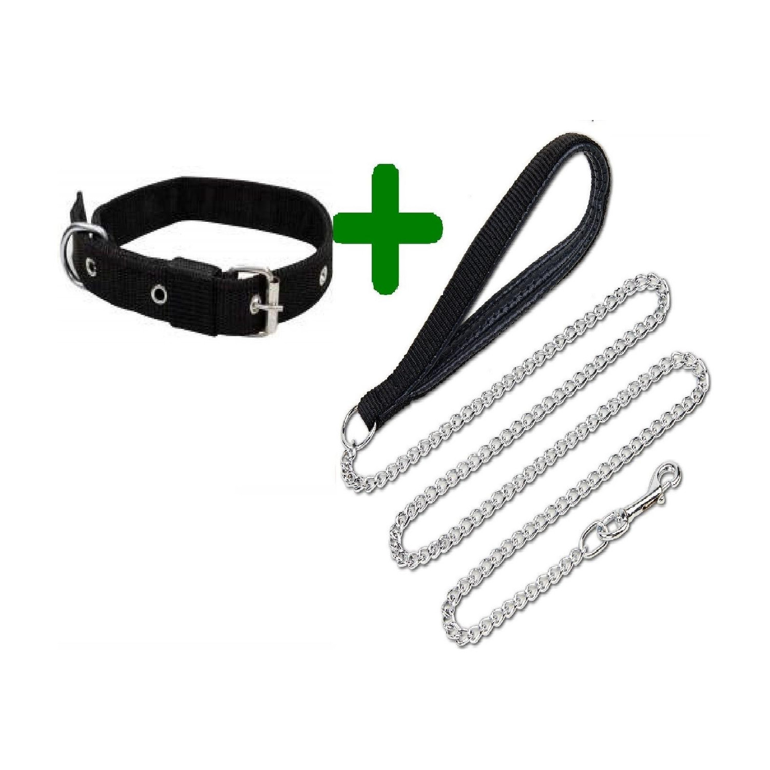 SENAPATI Dog Collar & Chain (Medium, Black) - Image 1