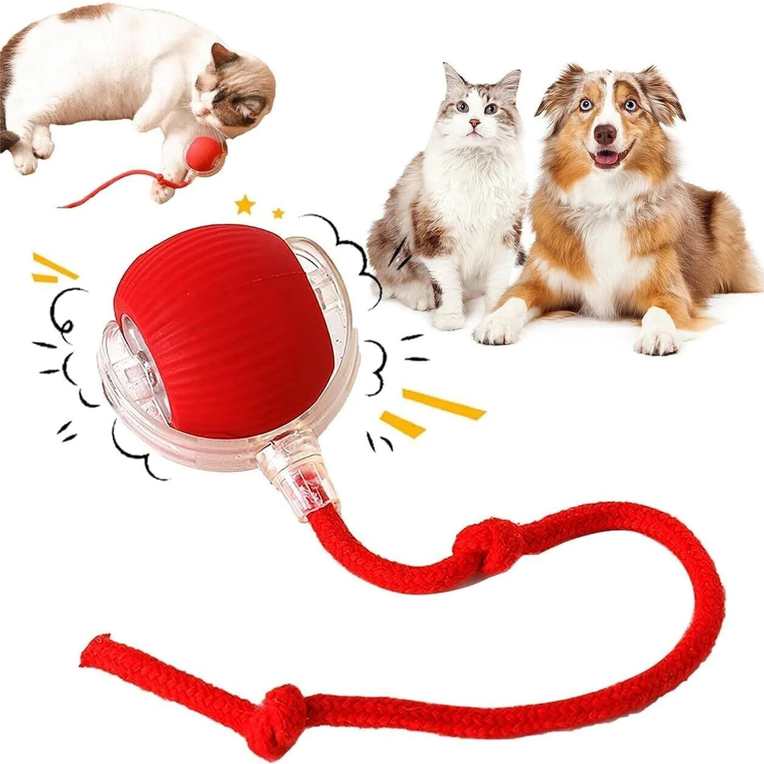 decorvaiz Electric Automatic Rolling Moving Rechargeable Self Play Toy Silicone Ball For Cat - Image 1