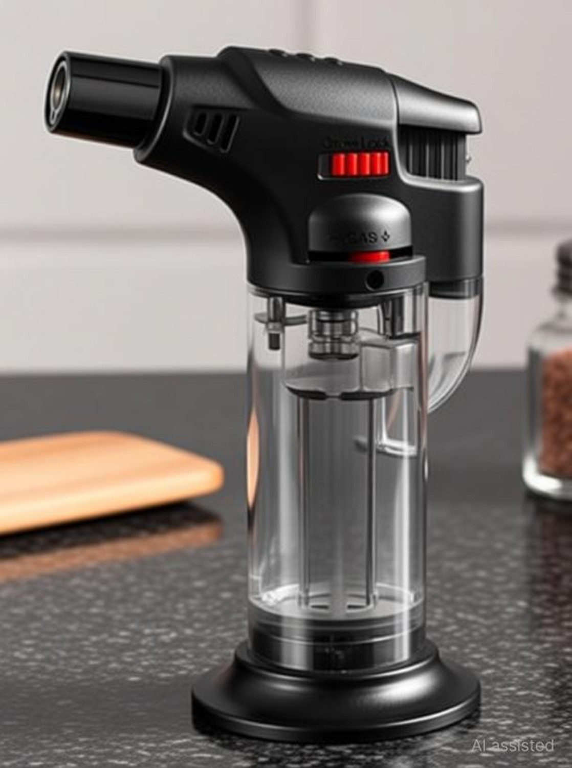 Coolbit Butane Refillable Gas Torch Flame Gun & Adjustable Flame Safety Lock for Kitchen Adjustable Flame Lock with Lighter Stand Multi Outdoor lighter Pocket Lighter (MULTICOLOUR) - Image 1