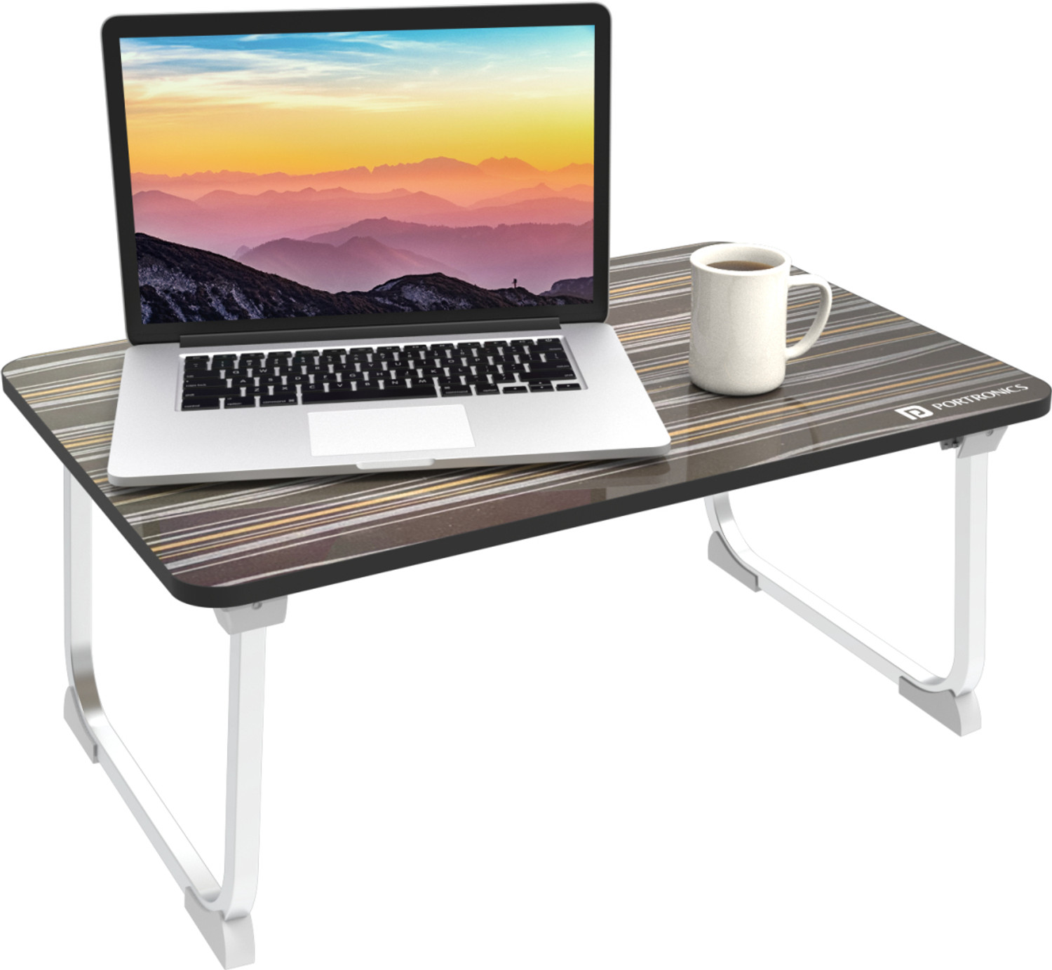 Portronics My Buddy J Foldable Table for kids Wood Portable Laptop Table (Finish Color - Black, Pre Assembled) - Image 1