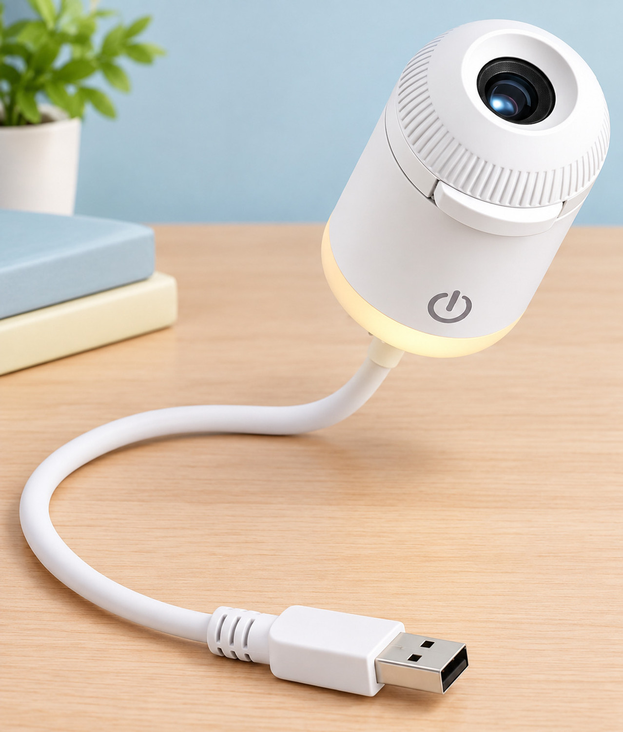 NextGen Mini USB Projector 100 lm LED Corded Portable (White) - Image 1