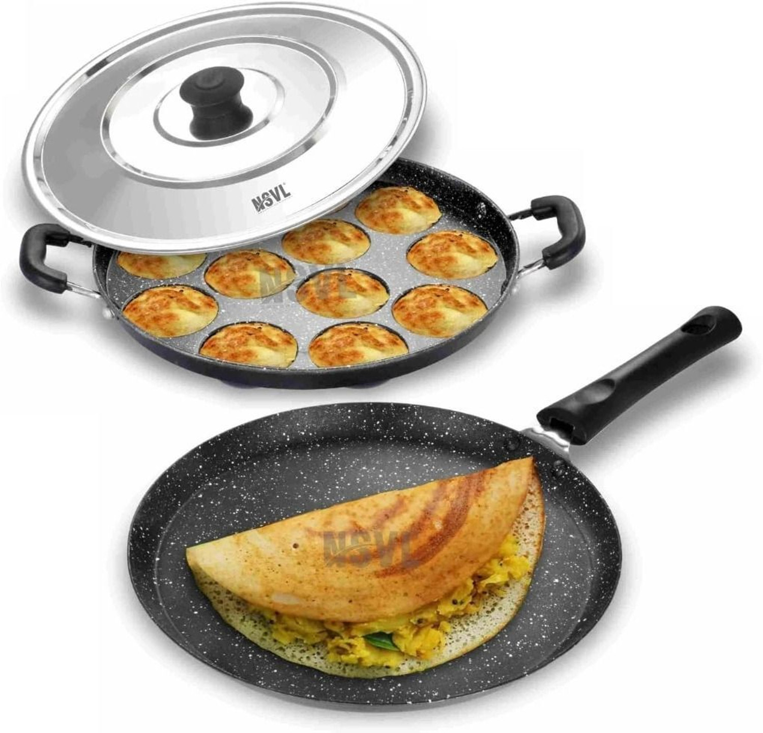 NSVL Non-Stick Dosa Tawa & Appam Maker 26.5 cm, 1L - Image 1