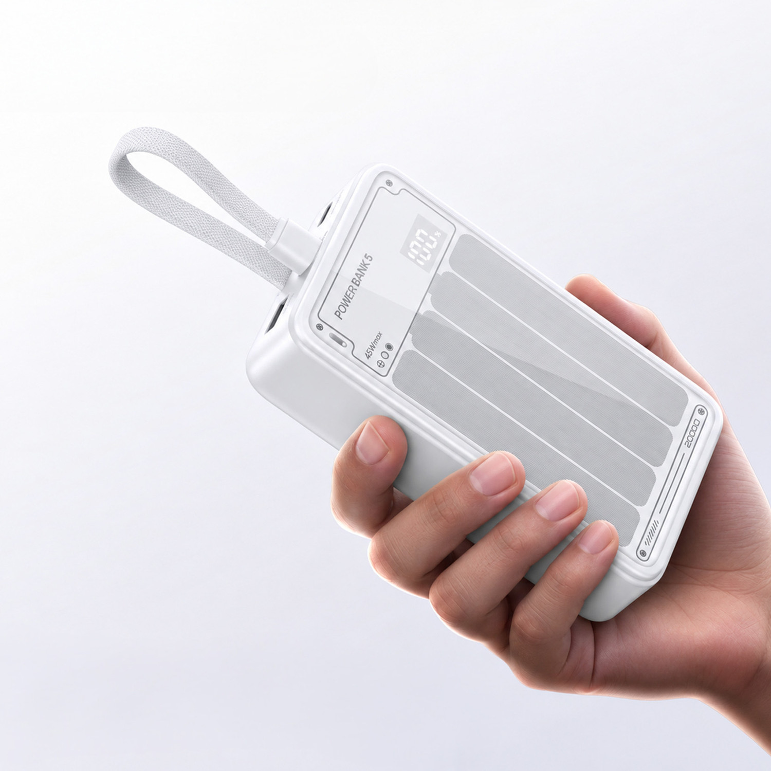 Realme Techlife Realfit 20000mAh 45W Power Bank, Glacier White - Image 1