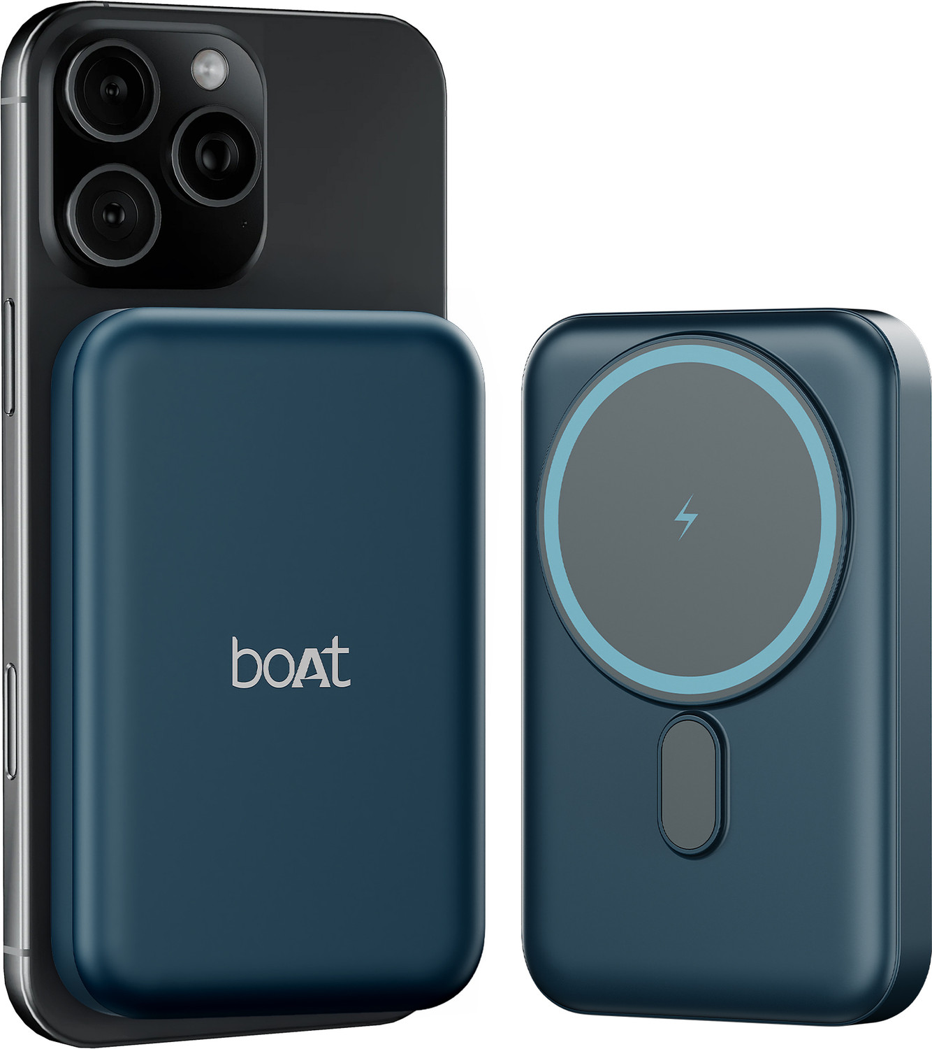 boAt 10000 mAh 22.5 W Wired & Wireless With MagSafe Power Bank (Deep Blue, Lithium Polymer, Fast Charging, Quick Charge 3.0 for Mobile) - Image 1