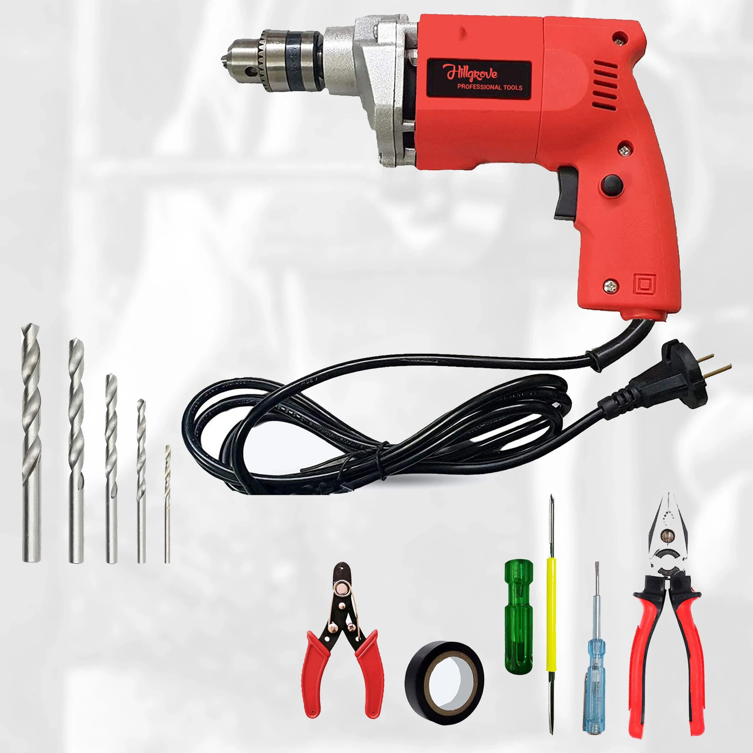 Hillgrove 100% Copper Winding HGCM1117M3 Machine with 5Pcs Tool Kit, HSS Mini Drill Bits 70for Making Holes in Metal/Wood/Concrete Pistol Grip Drill NDM170 Pistol Grip Drill (10 mm Chuck Size) - Image 1