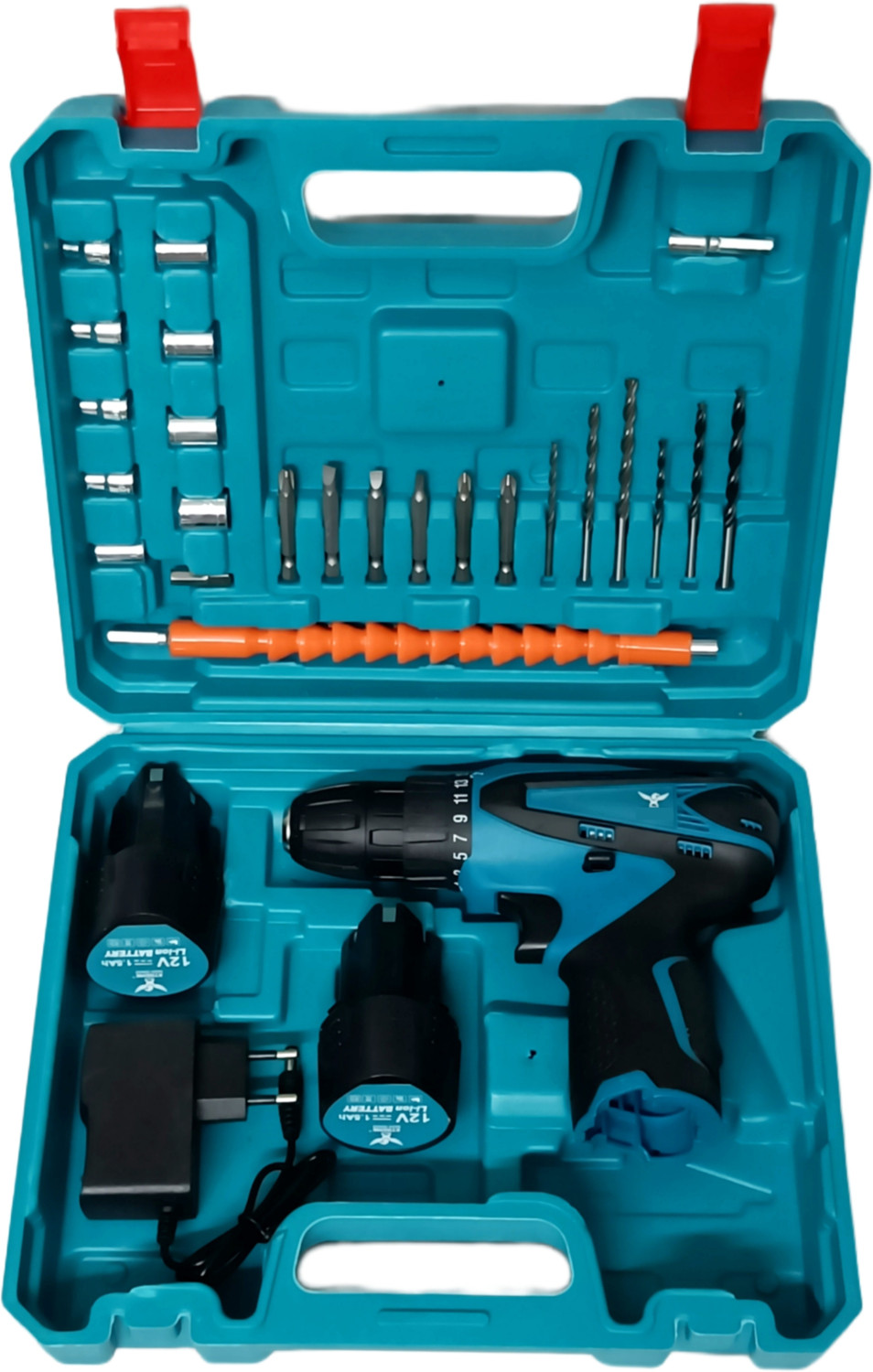 Hakimi CORDLESS DRILL MACHINE KIT x2-12V Battery Operated with 2 Speed and 25pc Accessories Cordless Drill (10 mm Chuck Size) - Image 1