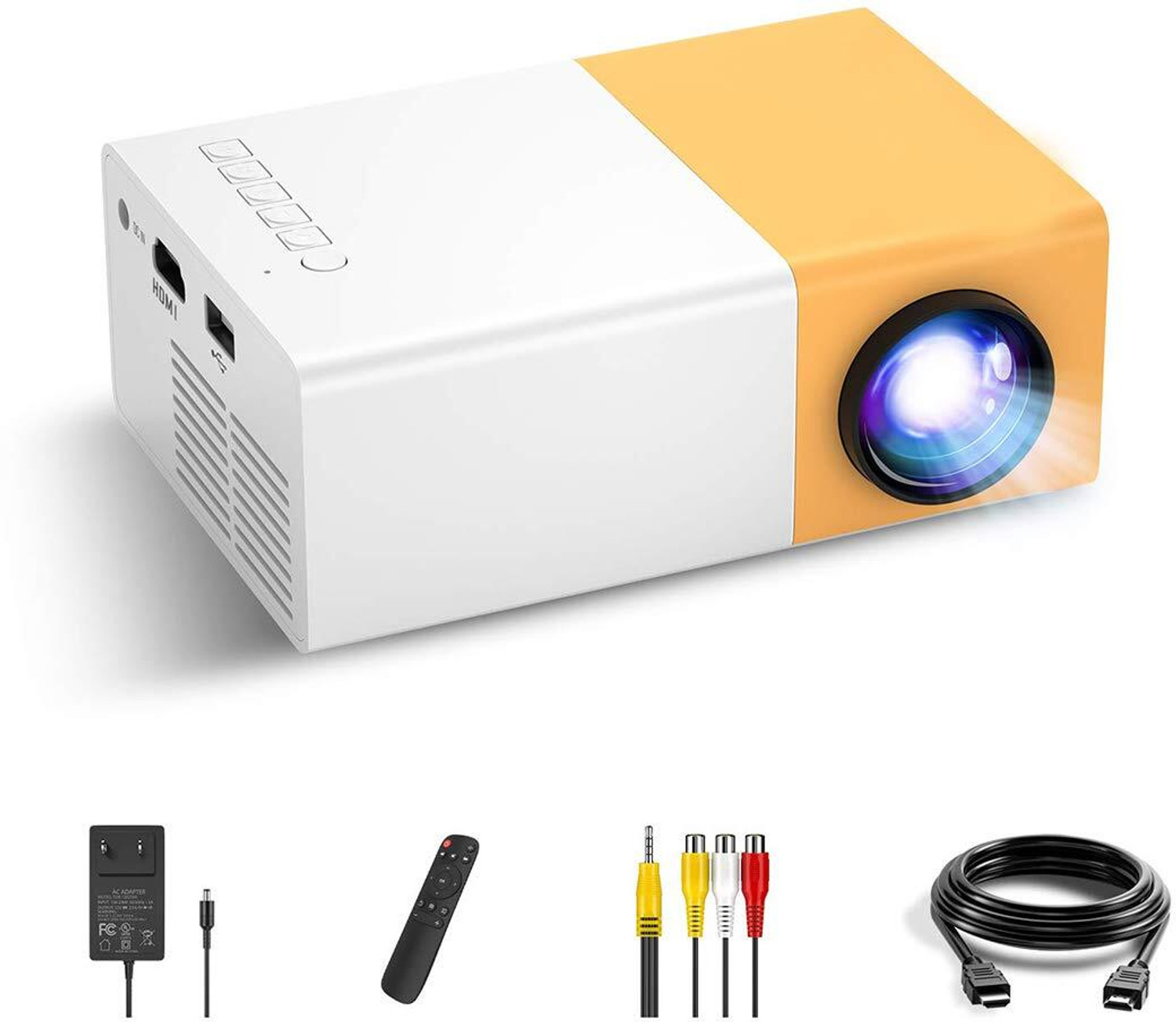 SILENCE সাà¦à¦²à§à¦¨à§à¦¸ Mini Portable LED Projector with Multiple Interfaces Like AV, Audio, USB, HDMI পà§à¦°à§à¦à§à¦¬à§à¦² পà§à¦°à¦à§à¦à§à¦à¦° (হলà§à¦¦) - Image 1