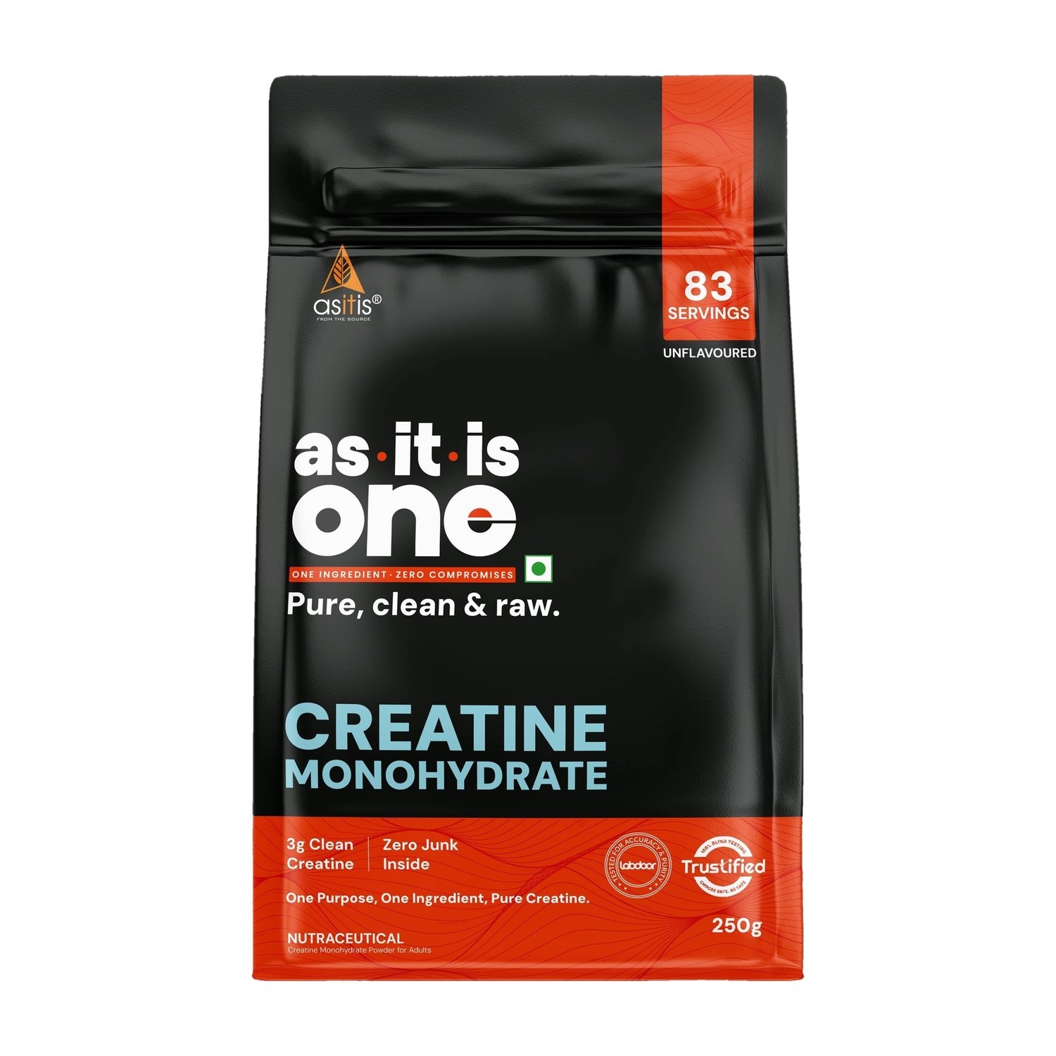 AS-IT-IS Nutrition One Monohydrate Creatine 250g Unflavored - Image 1