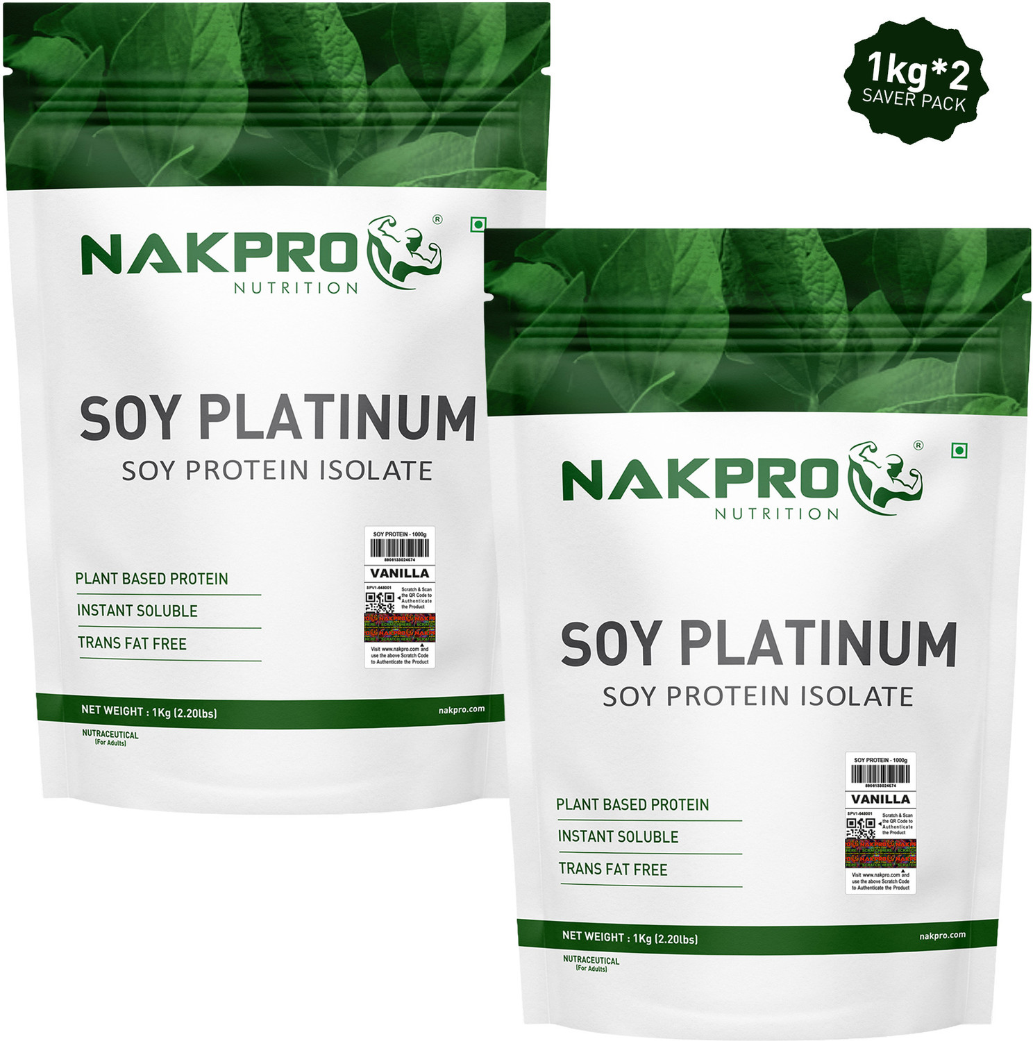 Nakpro Soy Platinum | Soy Protein Isolate | 27g Pro | Plant-Based Protein (2 kg, Vanilla) - Image 1