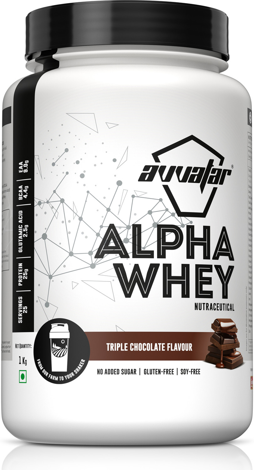 Avvatar ALPHA WHEY Whey Protein (1 kg, Triple Chocolate) - Image 1