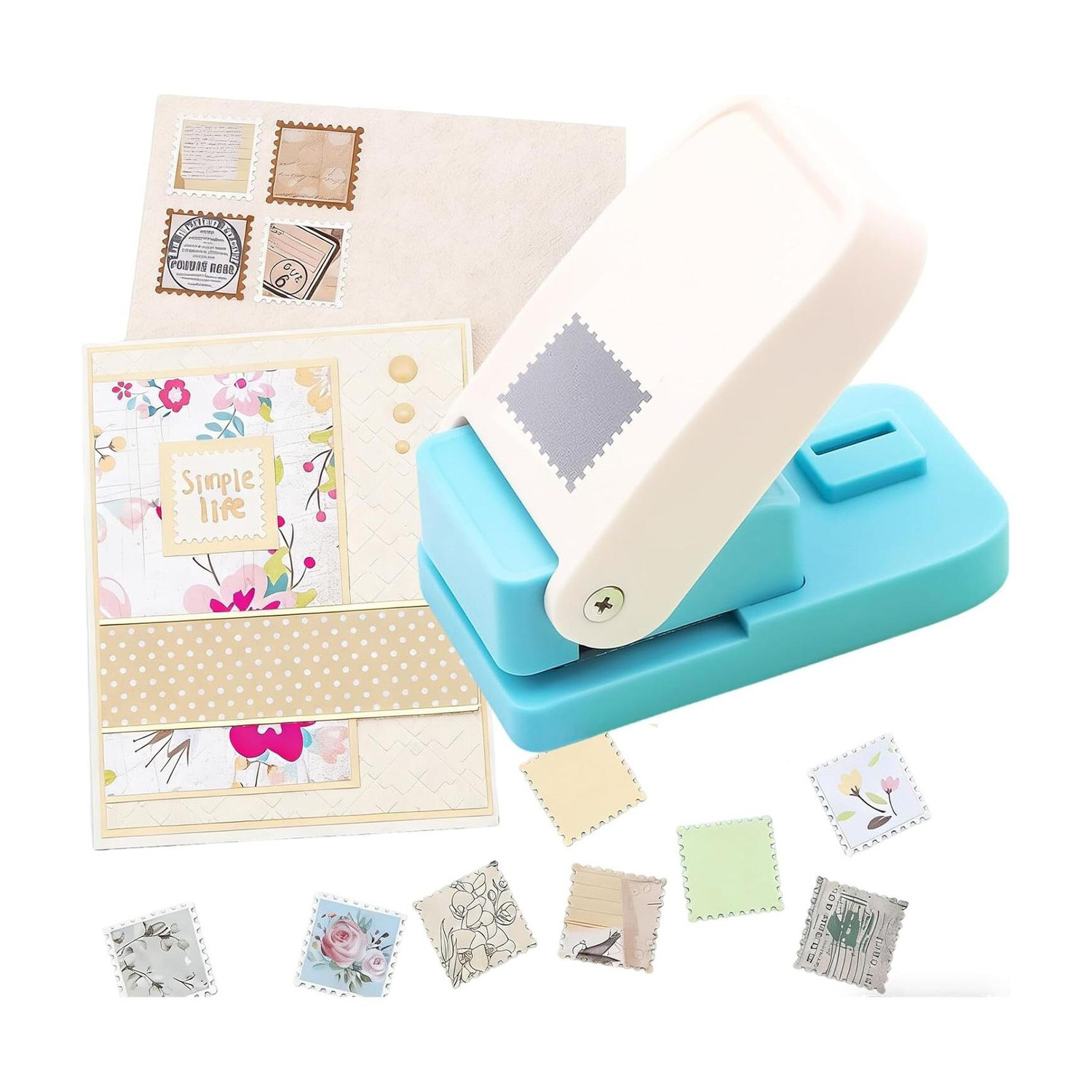 StampPunch Postage Stamp Punch Tool Cutter, White - Image 1