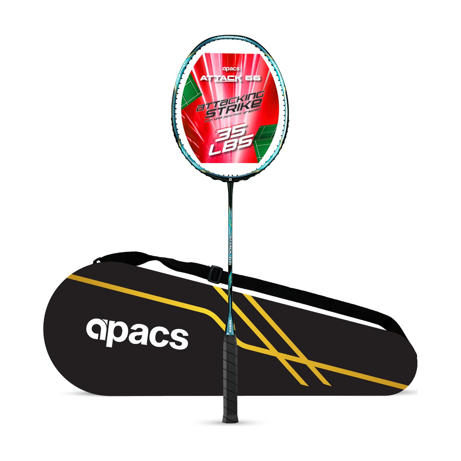 apacs ATTACK 66 Blue Unstrung Badminton Racquet (82g) 15.88 kg - Image 1
