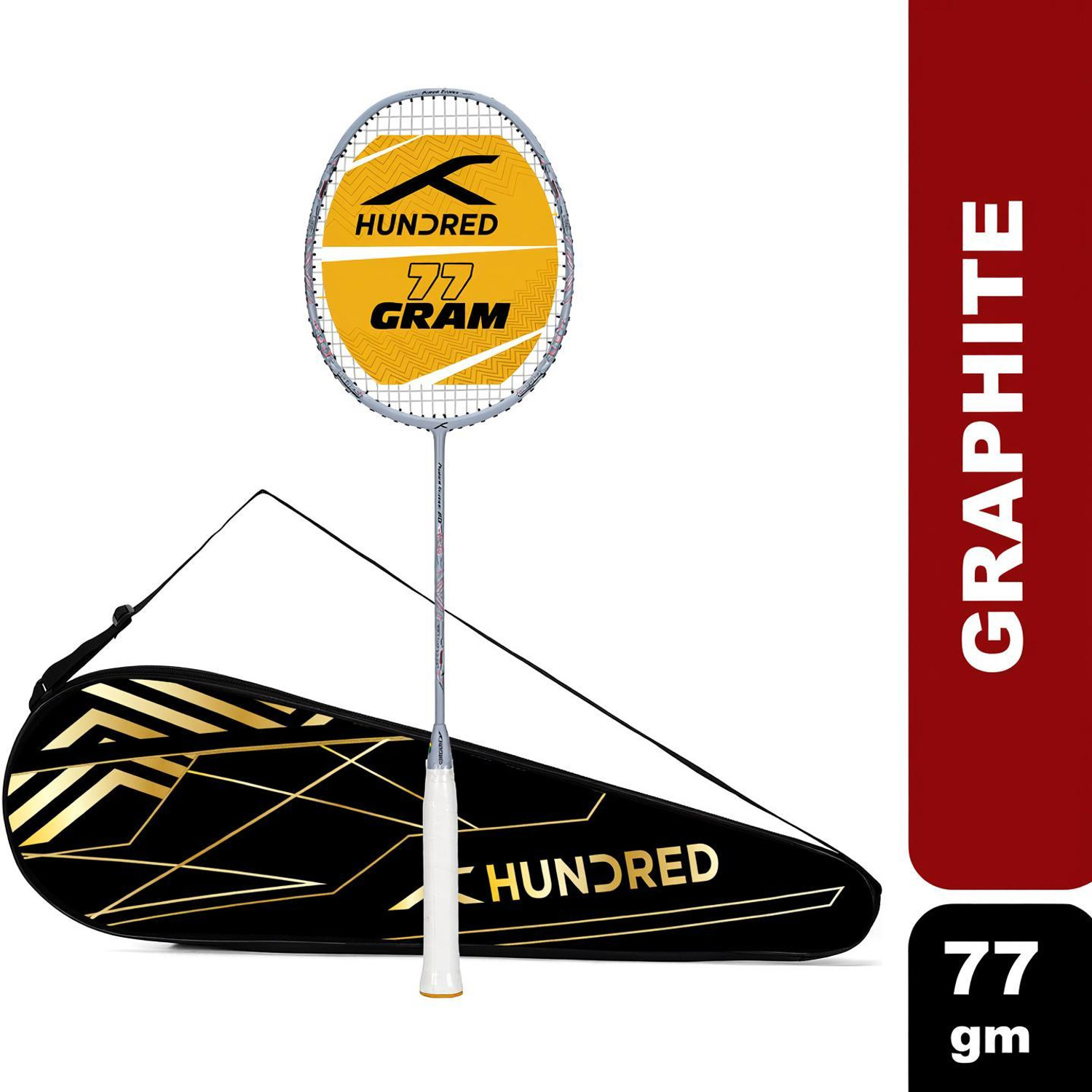 Hundred Power Surge 20 Grey Strung Badminton Racquet - Image 1