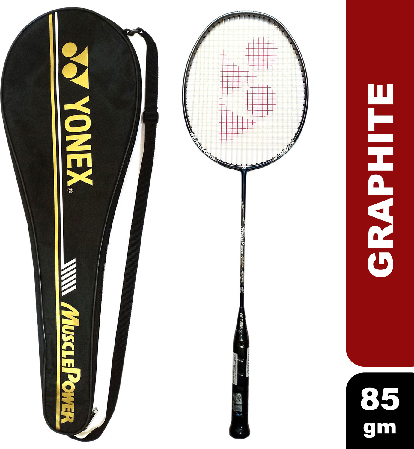 YONEX Muscle Power 29 Light Badminton Racquet (85g, Dark Black) - Image 1