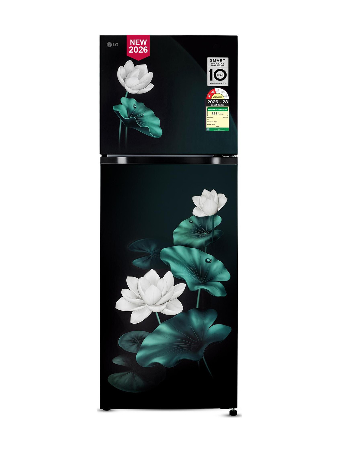 LG 251 L Frost Free Double Door 2 Star Convertible Refrigerator with Convertible, Smart Mode, Multi Air Flow, Express Freeze, Deodorizer, Fresh Zone, Works Without Stabilizer, Inverter Compressor, Auto connect & 2026 Model (Emerald Lotus, GLT2526XWEL) - Image 1
