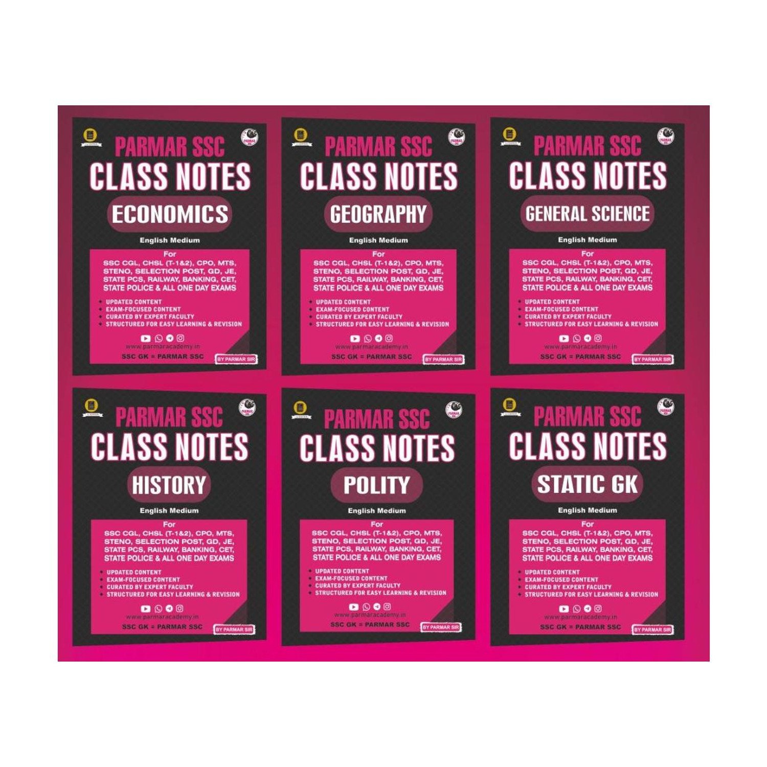 Parmar SSC Class Notes Combo Set (English Medium) - Image 1