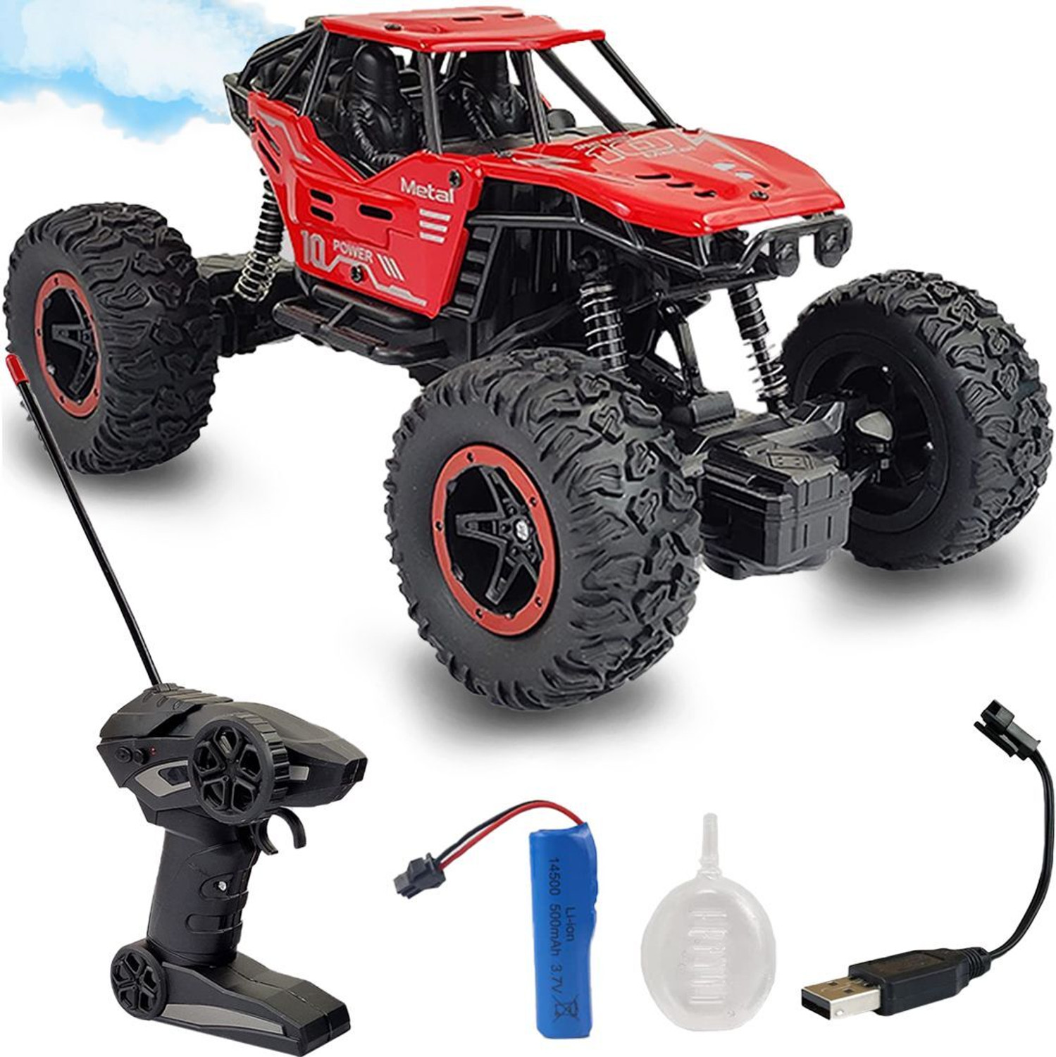 Wembley RC car with Mist Smoke Spray Function and Off-Road Truck Rock Car Toy for kids (Red) - Image 1
