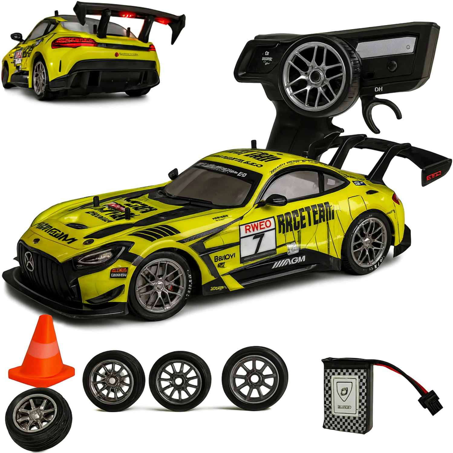 PISCINA RC Drift Car for adults High Speed 4X4 Remote control car for Kids with tyers (Green) - Image 1