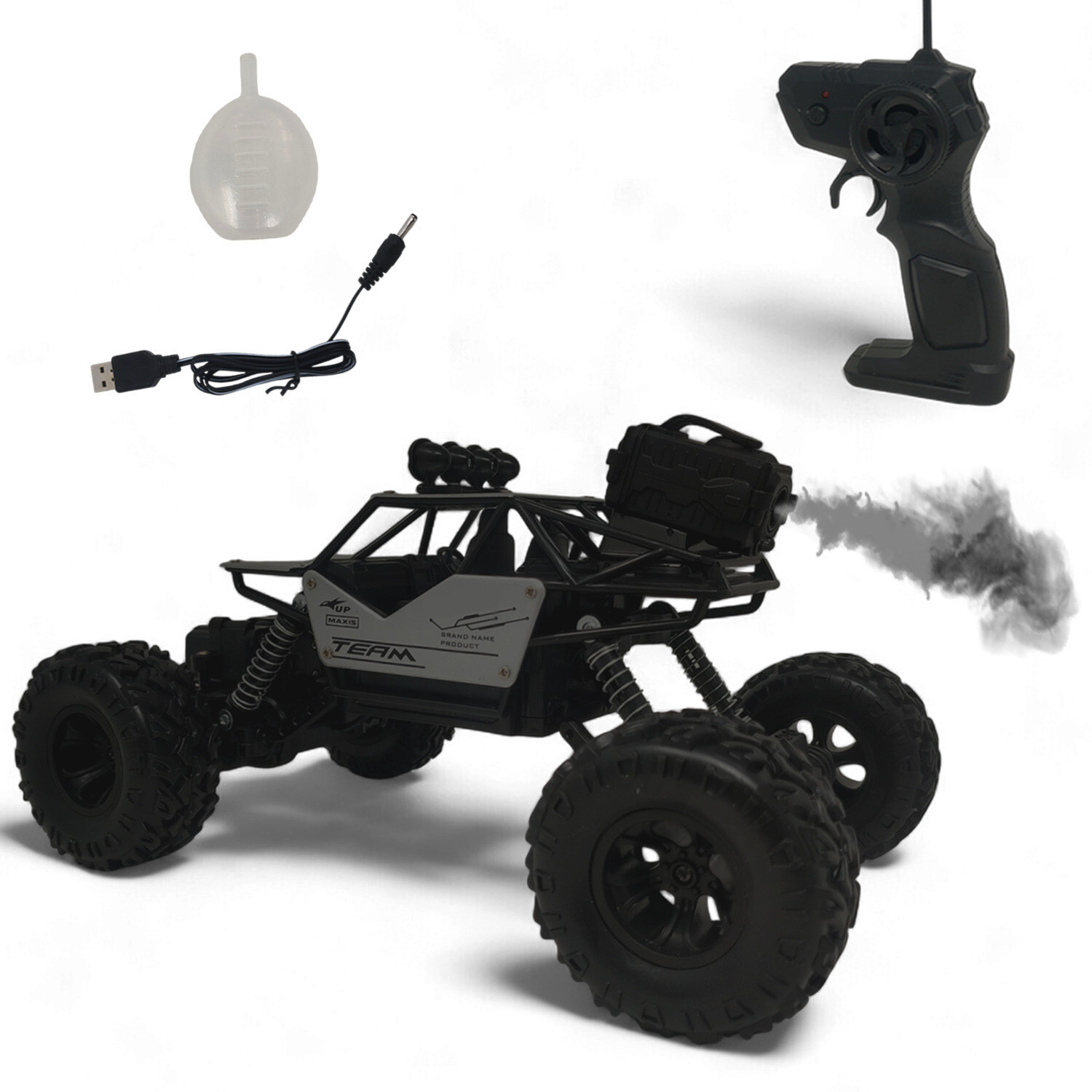 Aavkar creation Rock Crawler Car 4x4 Strip Sliver for kids with Smoke And Remote Control (Multicolor) - Image 1