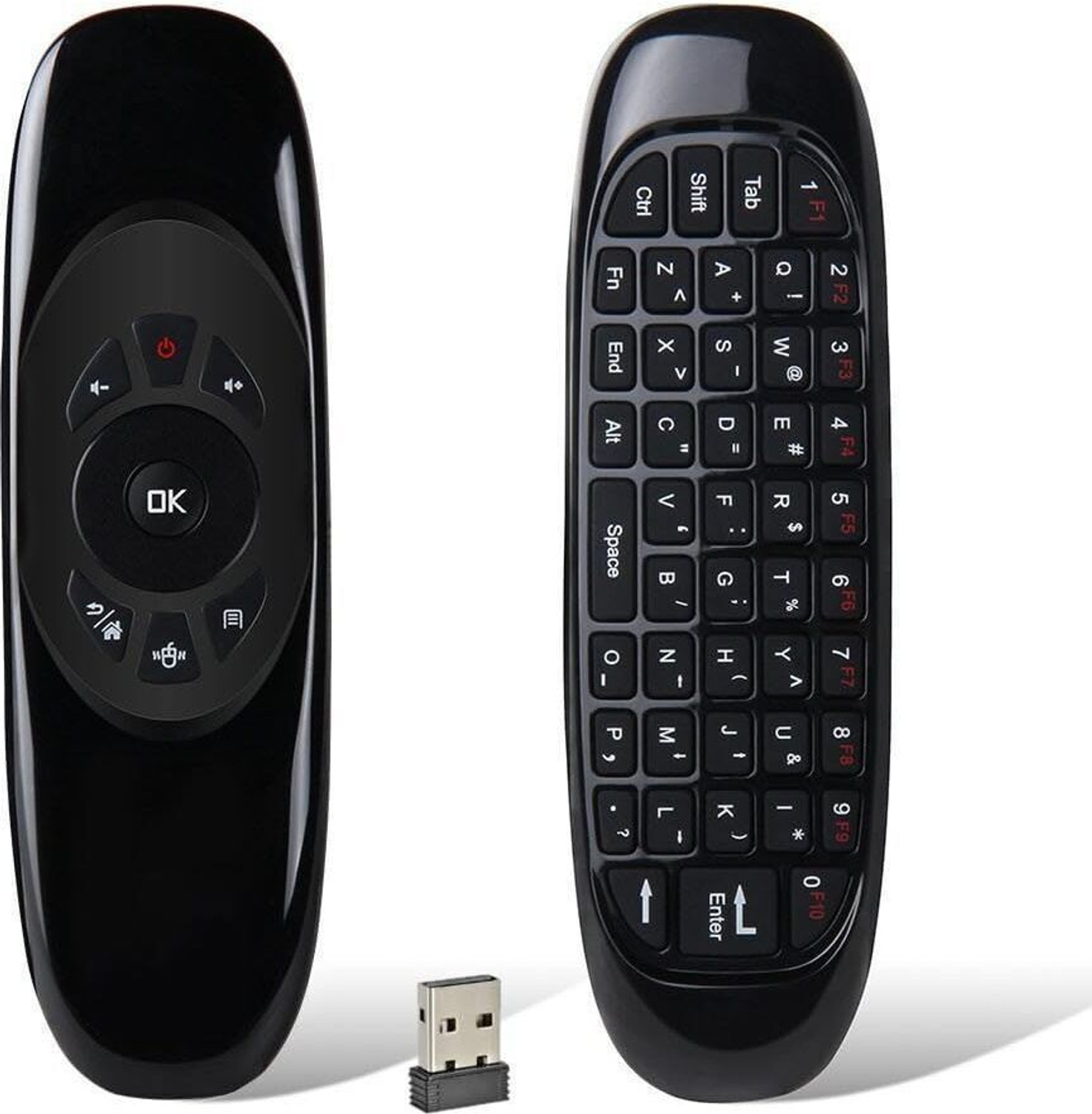 BKC NEXSA Remote 2.4G Wireless Air Mouse Keyboard Remote with Motion Sensing Smart TVs Android TV Boxes Laptops and PCs Windows Mac OS Linux Gaming Consoles Remote Controller (Black) - Image 1
