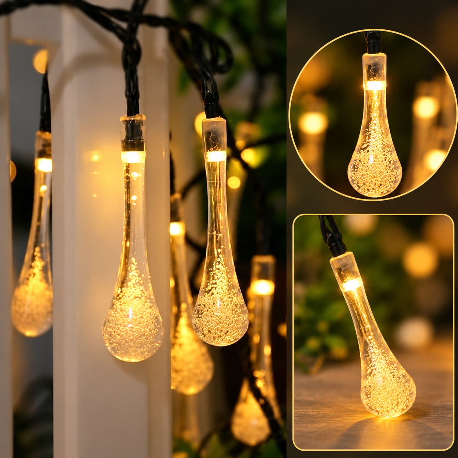 Refulgix 16 LEDs 3.5m Yellow Water Drop Rice Lights - Image 1