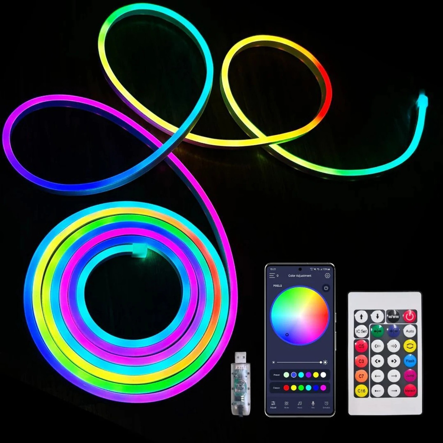 sumraj 500 LEDs 5m Multicolor Flickering Strip Rice Lights - Image 1