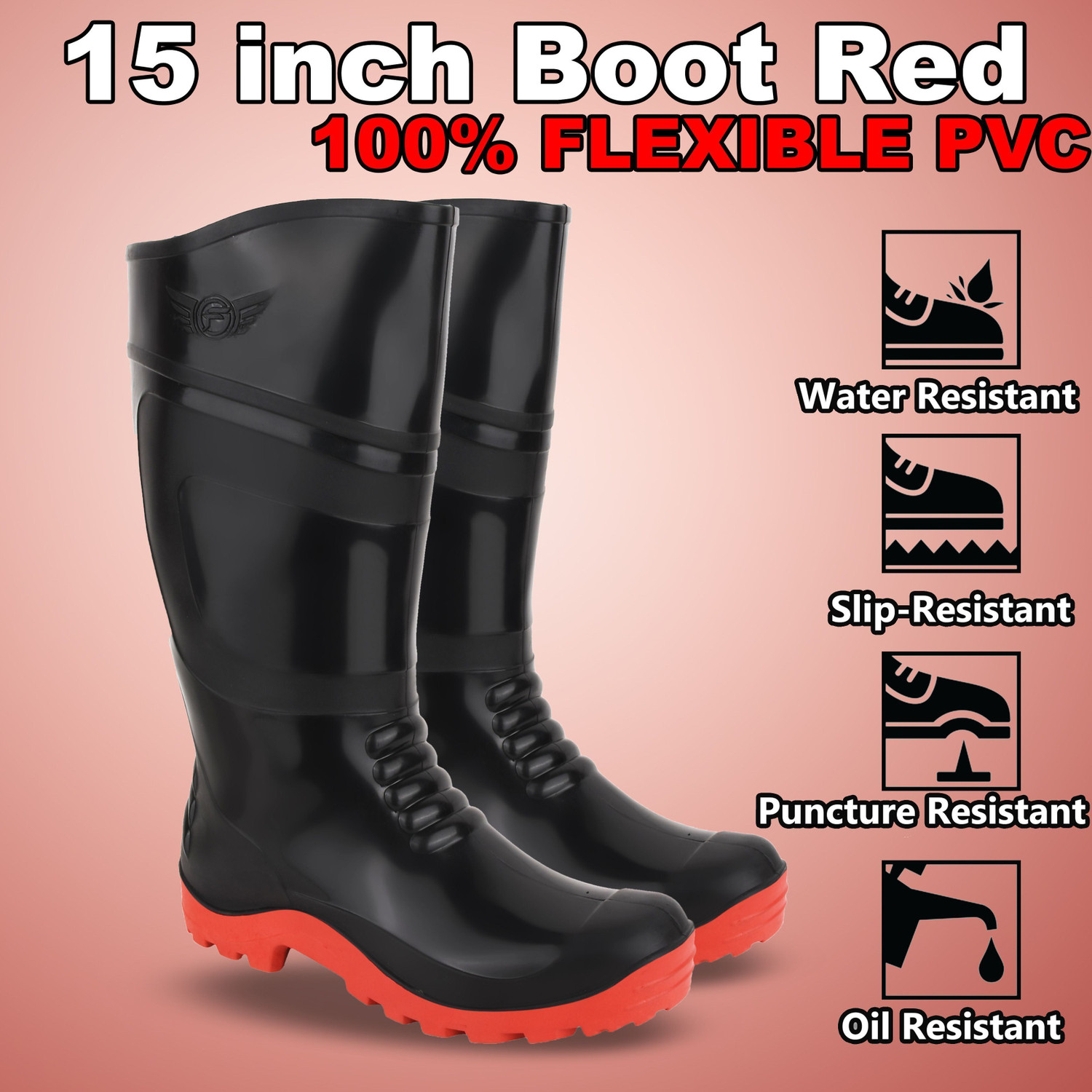 Kizashi Soft Toe PVC Safety Shoe Red S1 Size 10 - Image 1