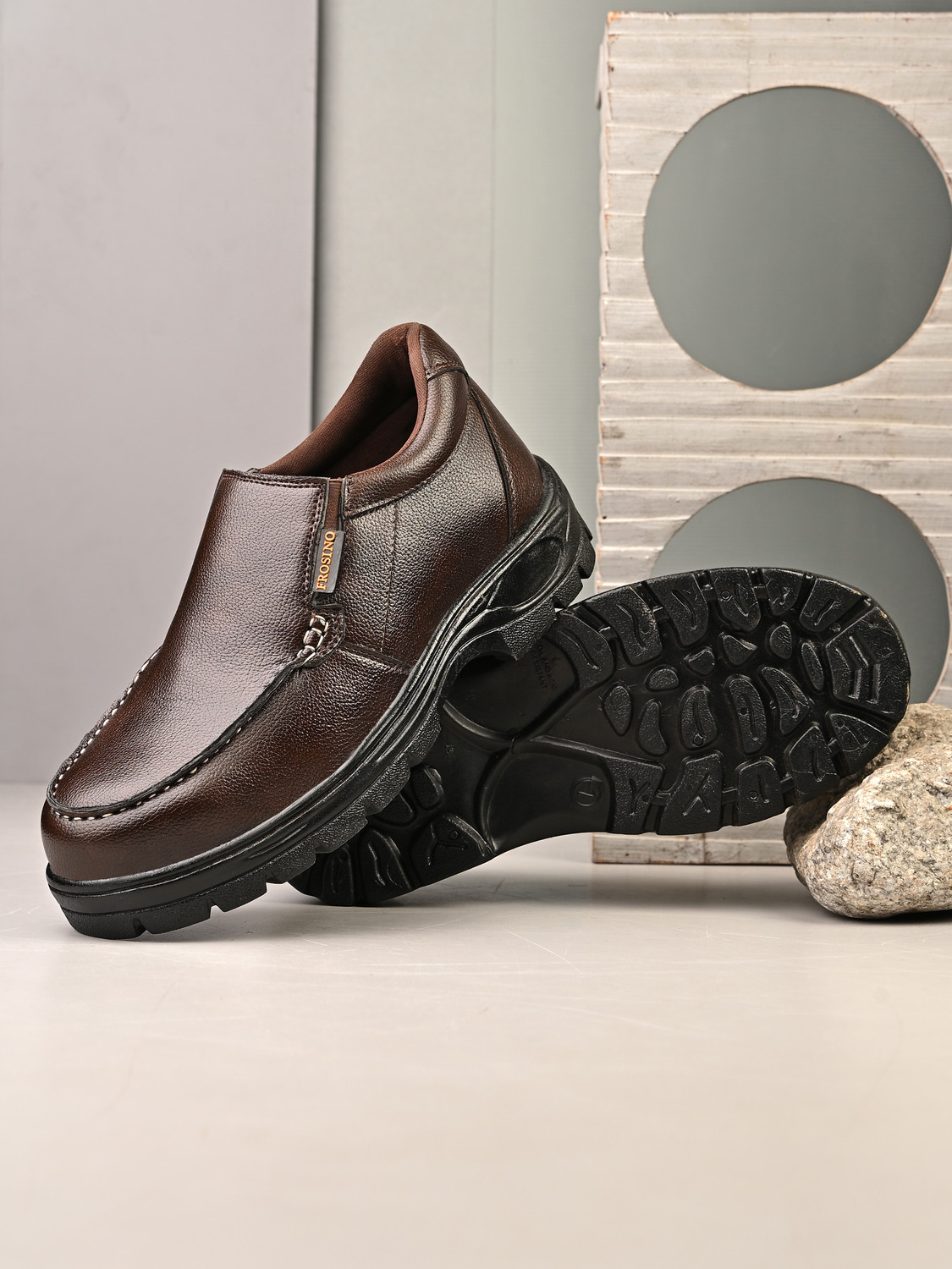 FROSINO Steel Toe Synthetic Leather Safety Shoe (Brown, S1, Size 7) - Image 1