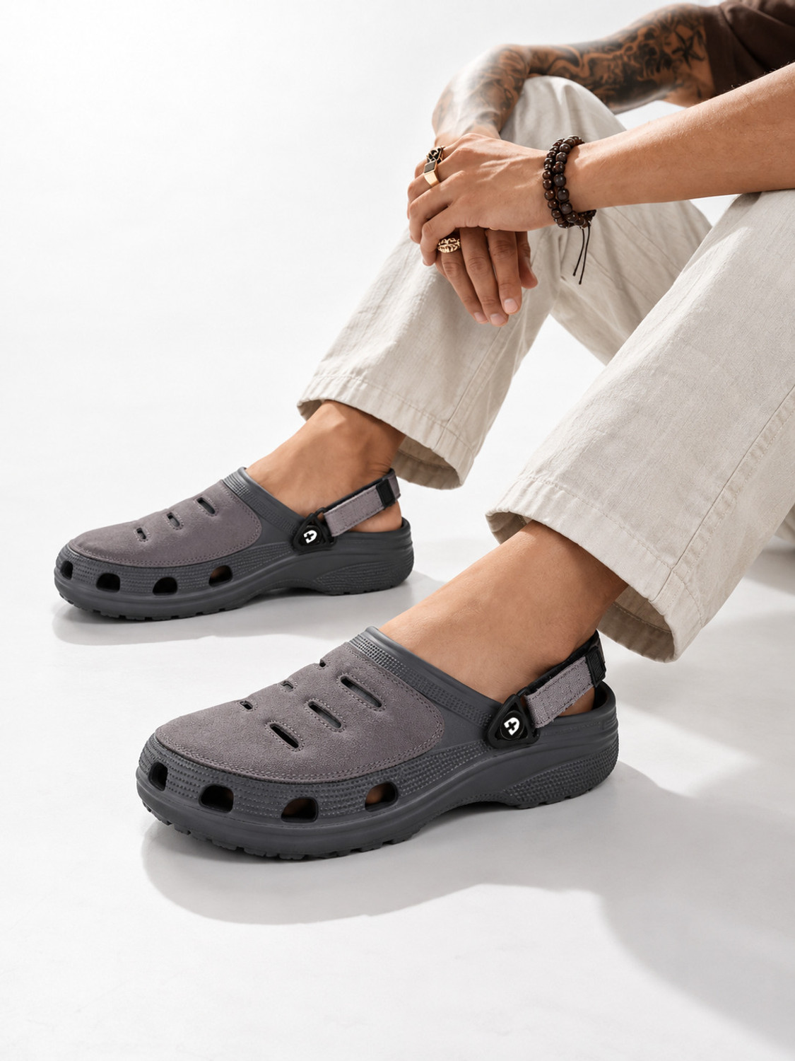 Doctor Health Super Soft Men Clogs Sandal (Grey, 7) - Image 1