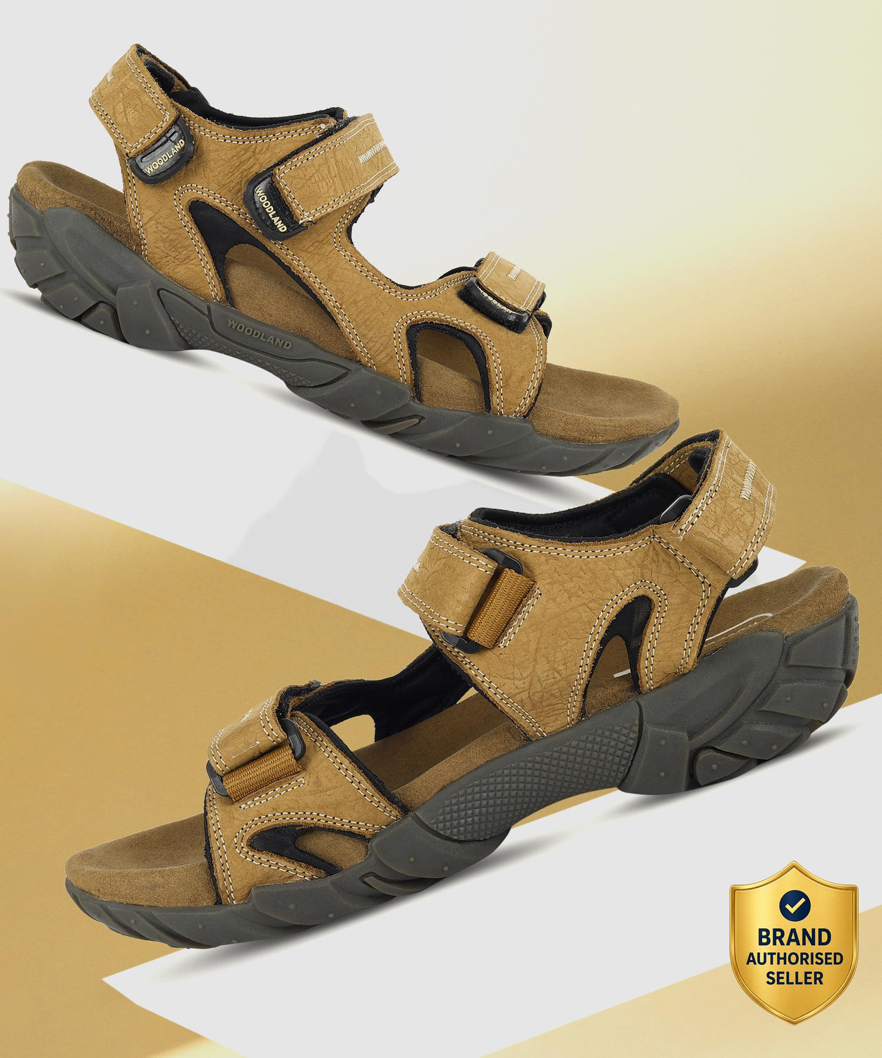 WOODLAND Men Outdoor Comfortable Lightweight Everyday Use Casual Sandal (Camel , 7) - Image 1