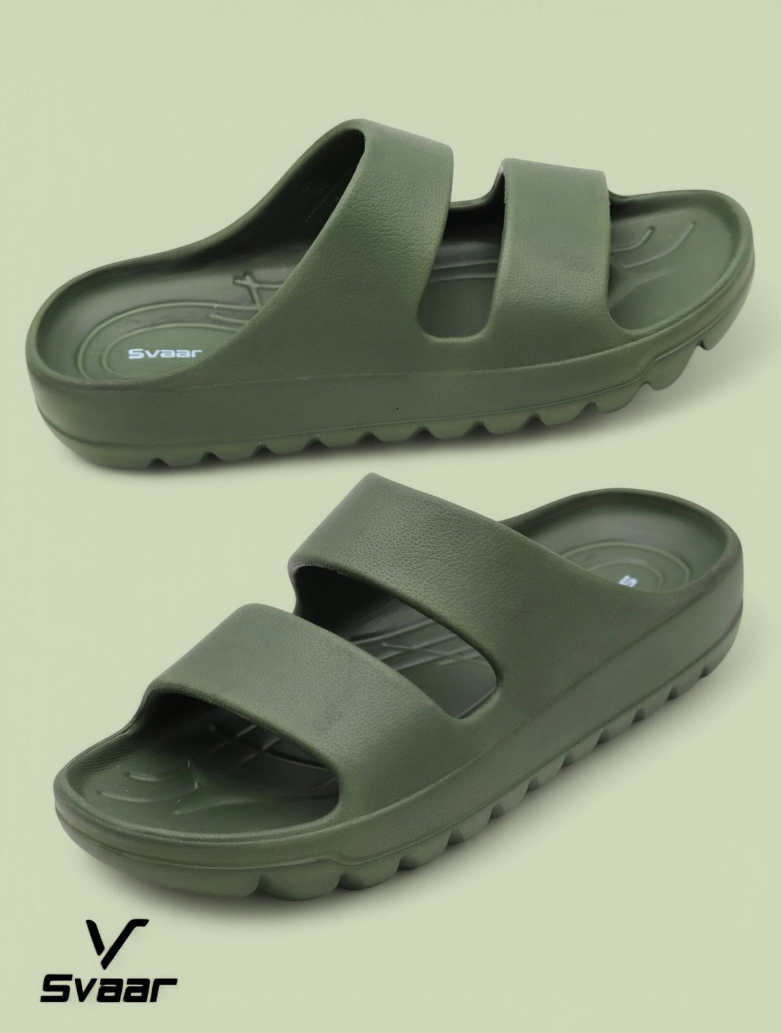 Svaar Men Sandal Olive Green Size 8 - Image 1