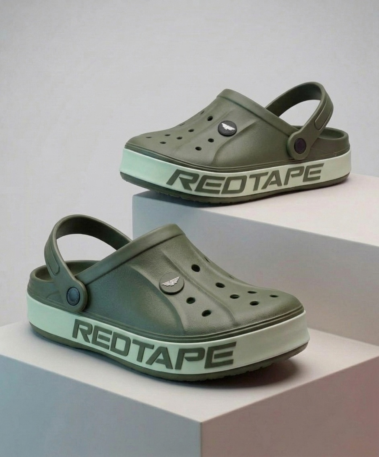 RED TAPE Men Clogs Sandal (Olive, 6) - Image 1