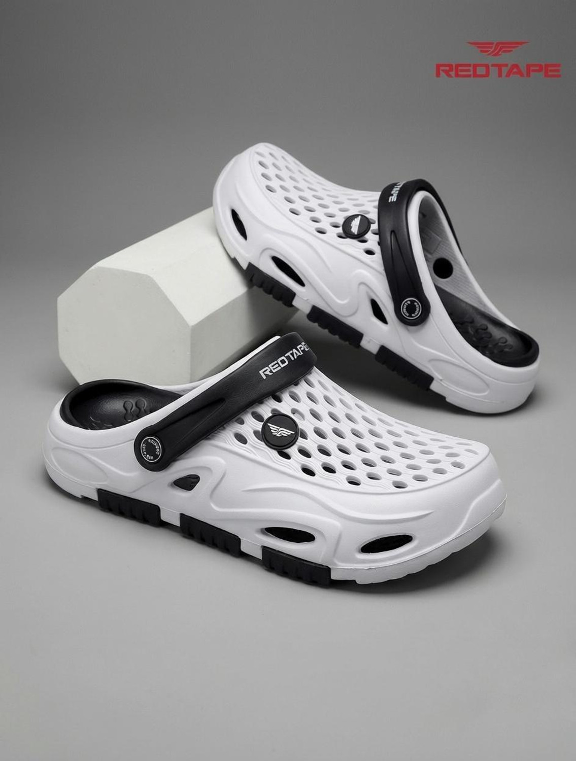 RED TAPE Men Clogs Sandal (Grey, Black, Size 10) - Image 1