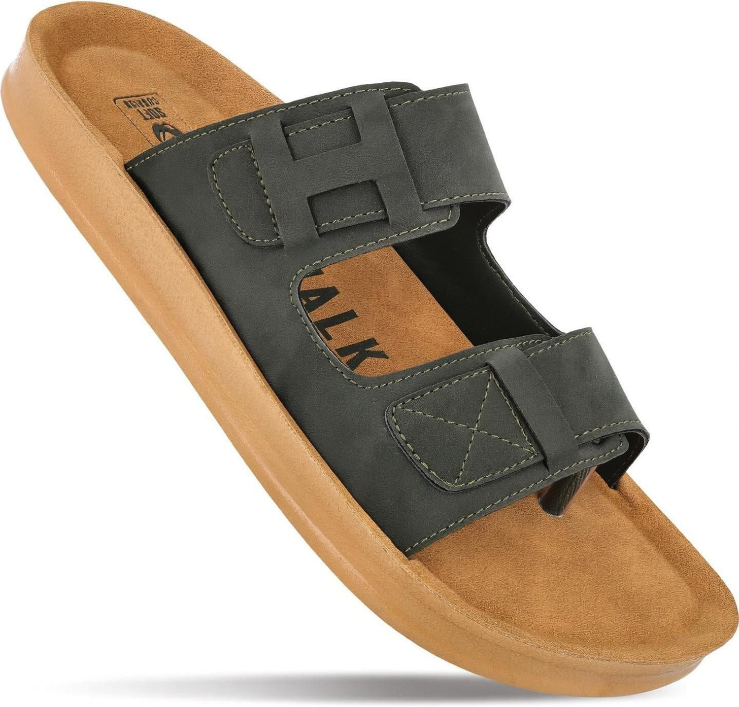 WALKAROO Men Casual Sandal (Olive , 8) - Image 1