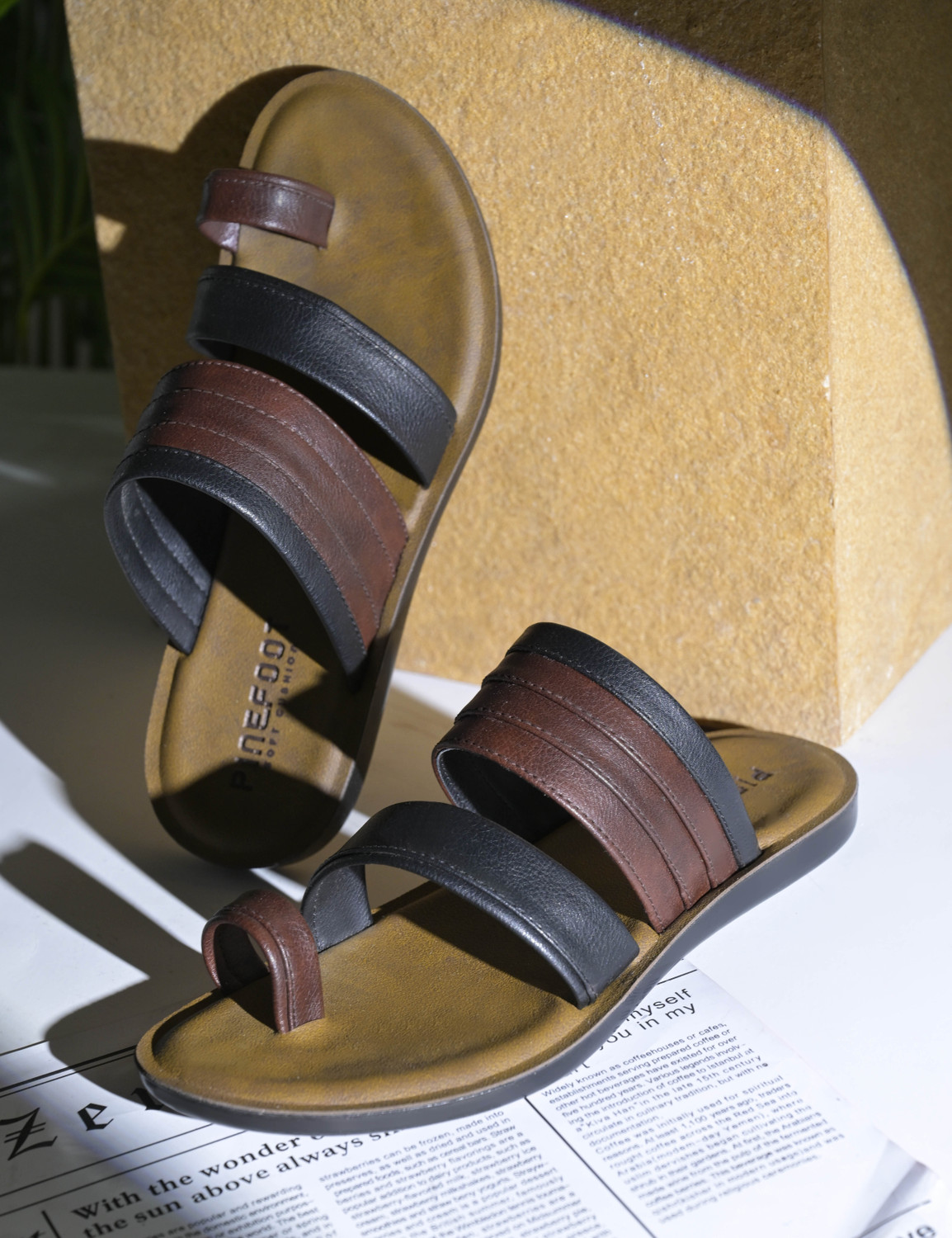 Pu-Pine Men Sandal Brown Size 7 - Image 1
