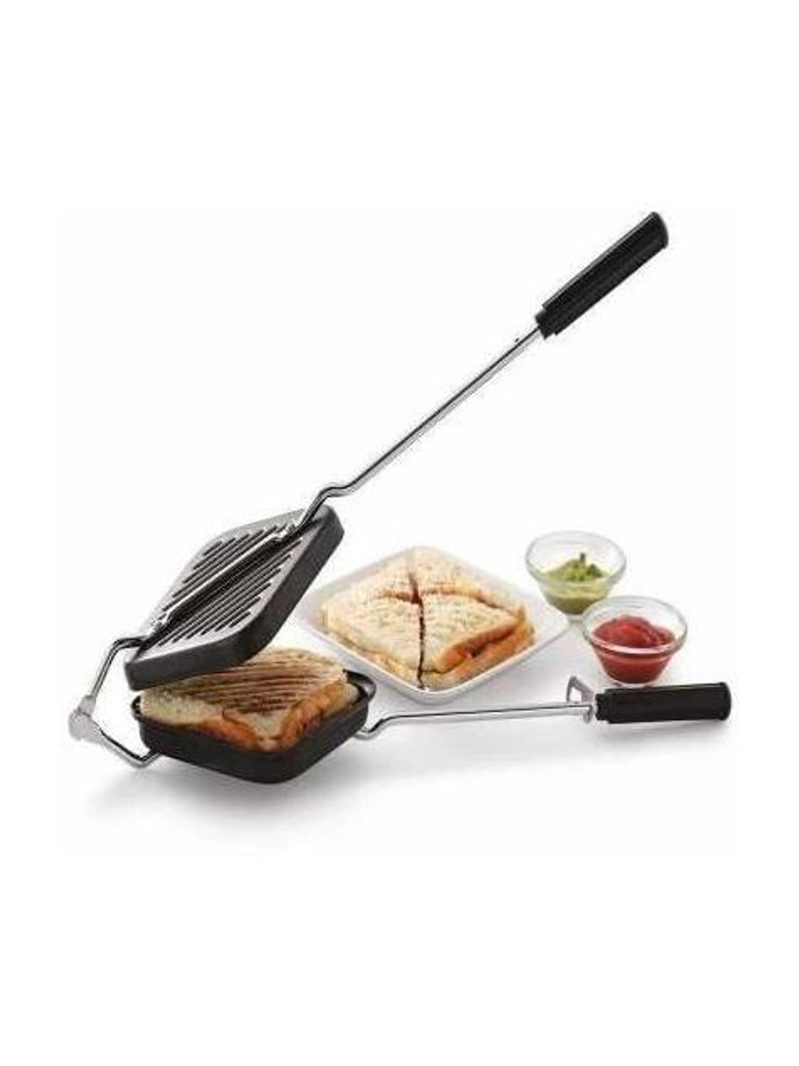 Flawless Premium Non-Stick Aluminium Grill Sandwich Toaster/Sandwich Maker/Gas Toaster/Gas Griller/Griller/Bread Griller/Instant Toaster Maker Grill Sandwich Maker (Black) - Image 1