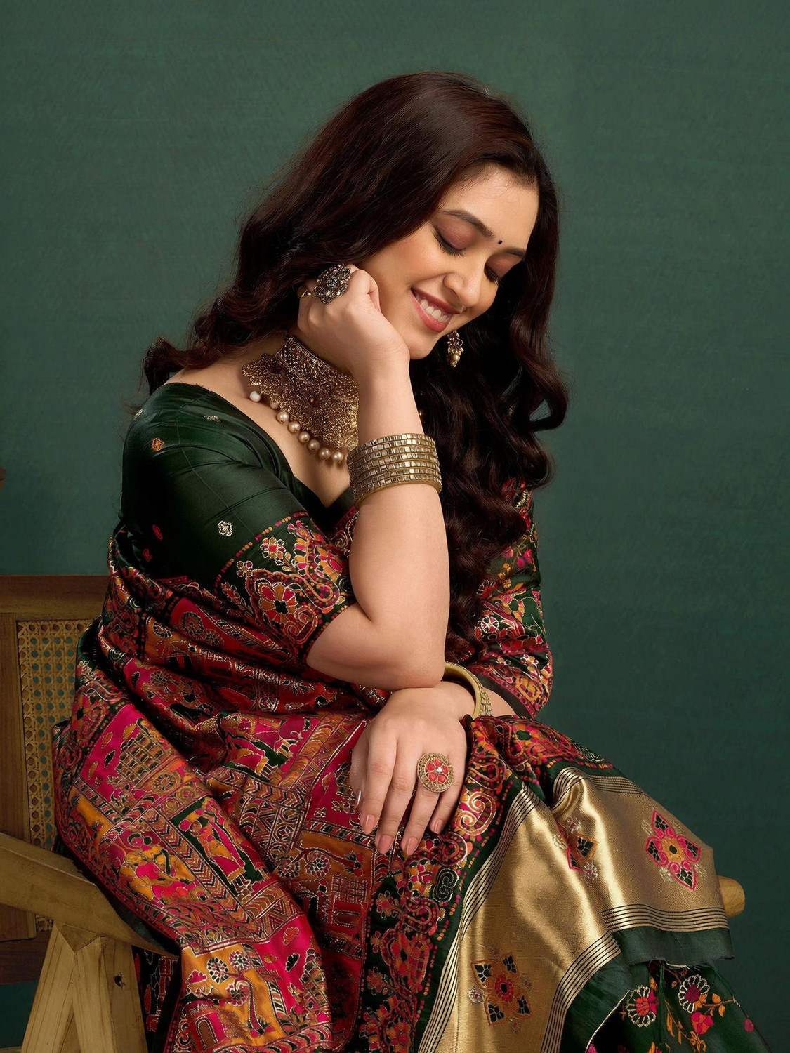 Satrani Woven Banarasi Pure Silk Saree (Multicolor) - Image 1