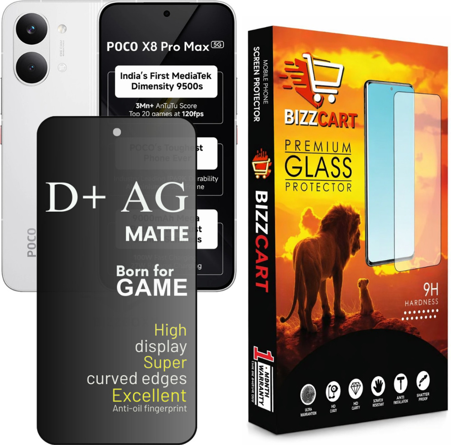 BizzCart AG Matte Screen Guard for POCO X8 Pro Max - Image 1