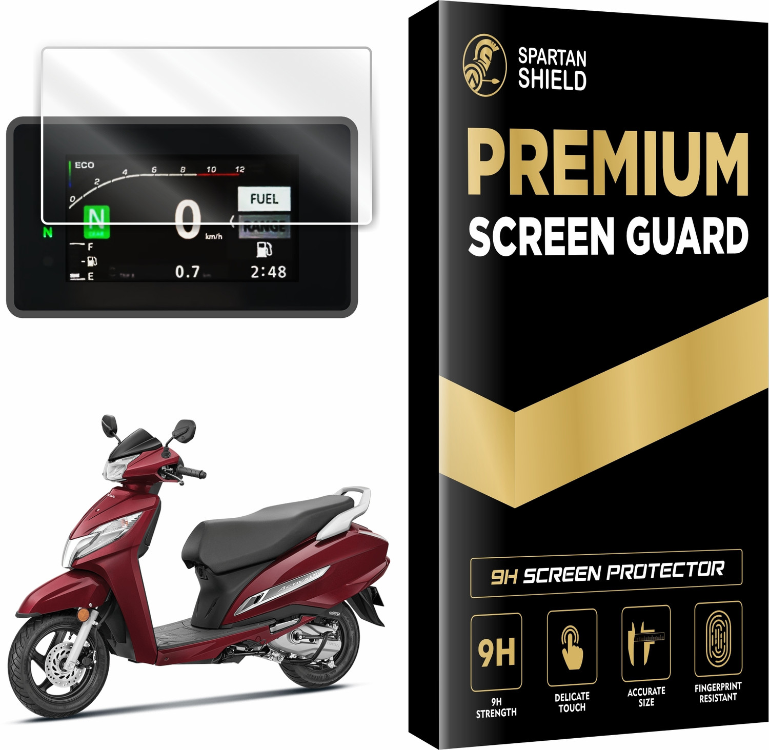 spartan shield Screen Guard for NEW 2025 HONDA ACTIVA 125 Bike, 9H TFT Instrument Cluster Protector, Anti Scratch, HD Clarity, Activa125 Display Speedometer Console Accessory [Not Tempered Glass] (Pack of 1) - Image 1