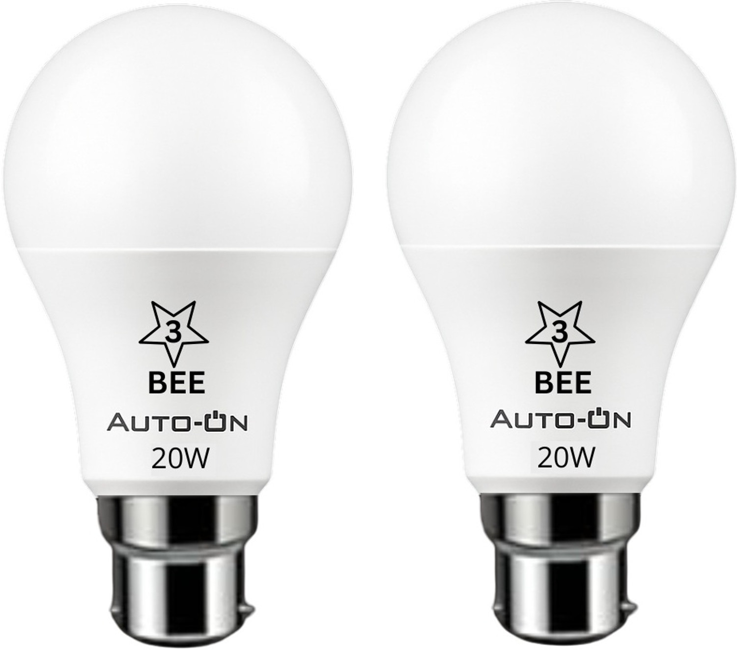 auto-on 20 W Basic Standard B22 LED Bulb (White, Pack of 2) - Image 1