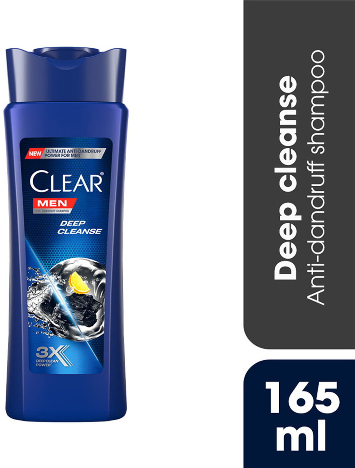 Clear Men Anti-Dandruff Shampoo, Deep Cleanse, Vitamin B3, 165ml - Image 1
