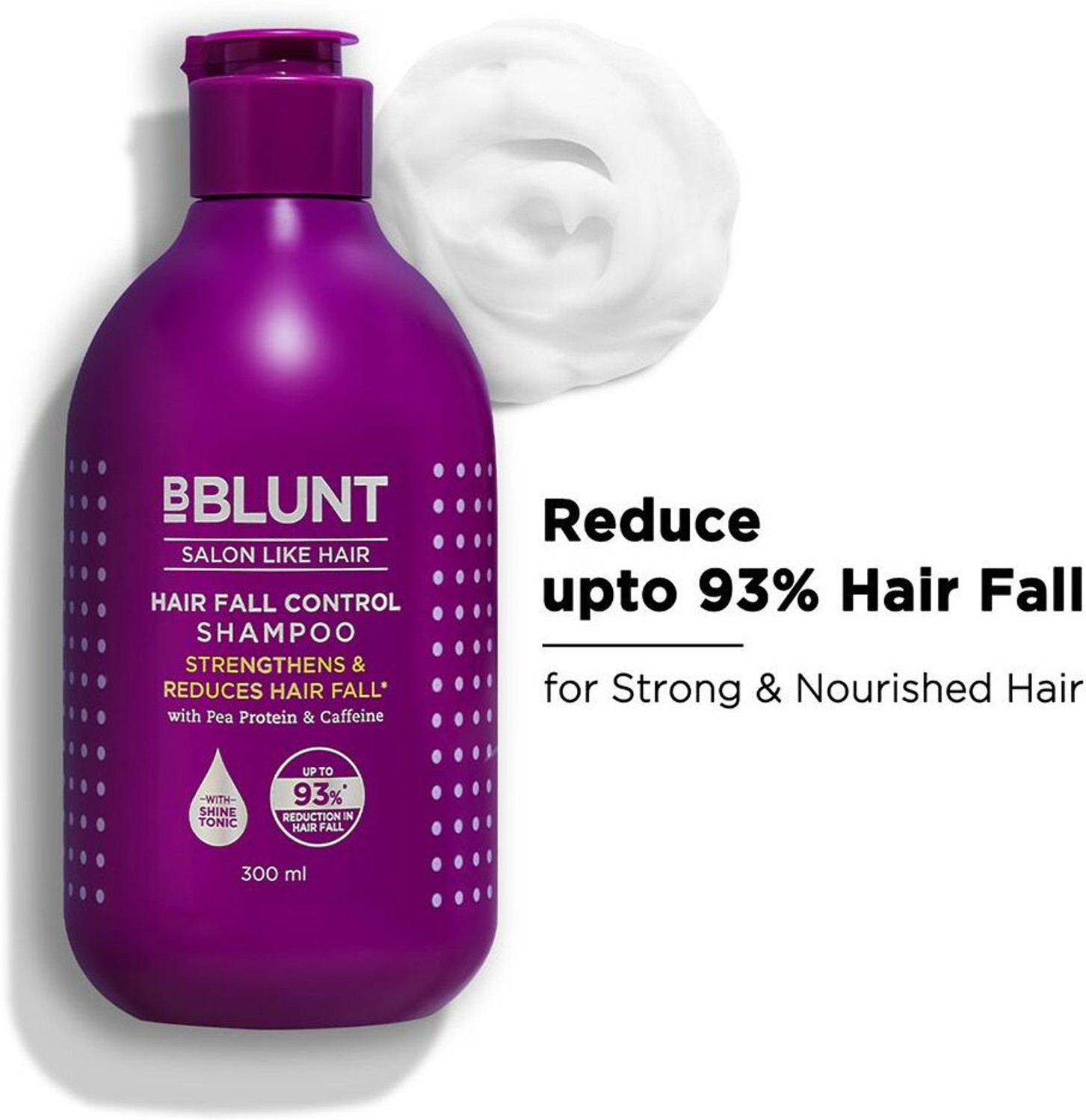 BBlunt Hair Fall Control Shampoo with Pea Protein & Caffeine, 300ml - Image 1