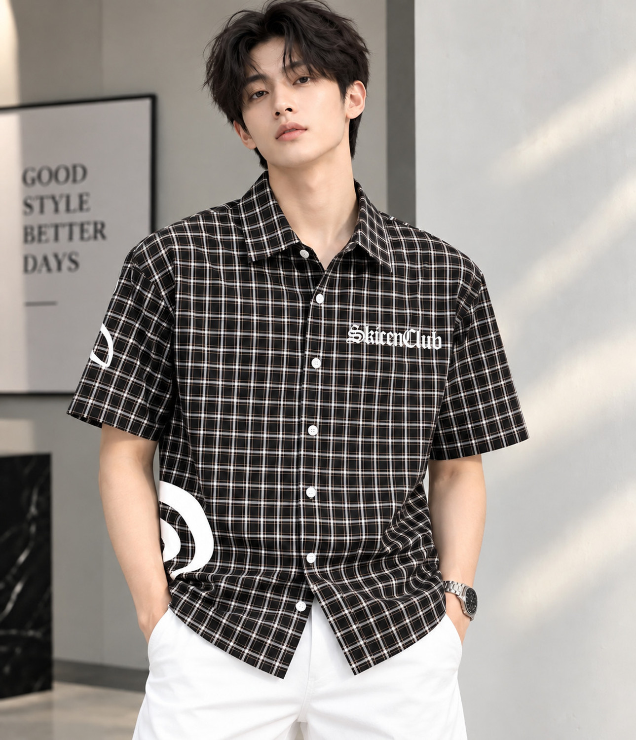 SAMAVARTDESIGNS Men Boxy Fit Checkered Casual Shirt - Image 1