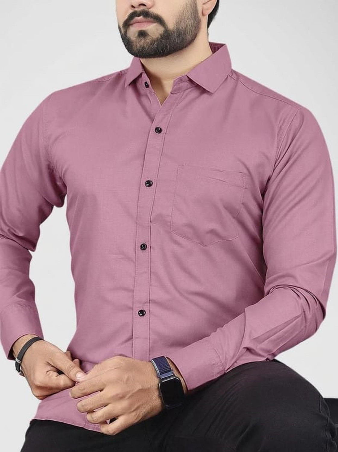FRANNIX Men Regular Fit Solid Spread Collar Casual Shirt - Image 1