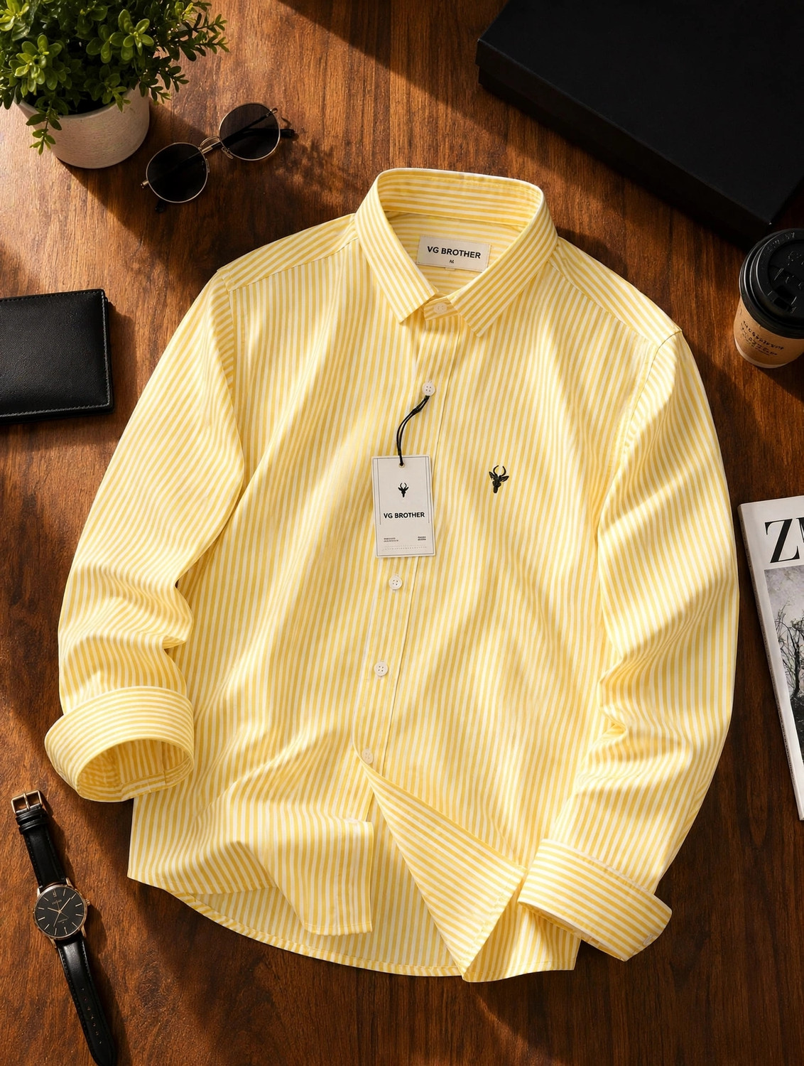 VG BROTHER Men Regular Fit Striped Spread Collar Casual Shirt - Image 1