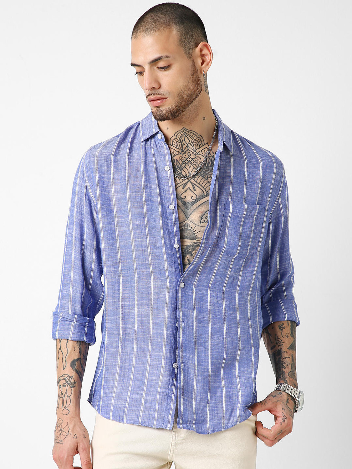 VASTRADO Men Regular Fit Striped Casual Shirt - Image 1
