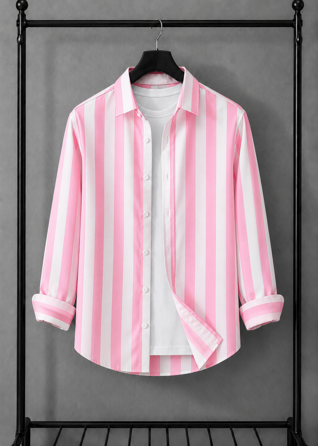 ZAMORDOZI Men Regular Fit Striped Casual Shirt - Image 1